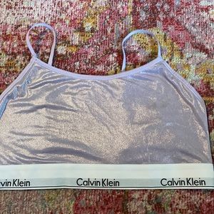 Calvin Klein metallic lavender sports bra xtra large
